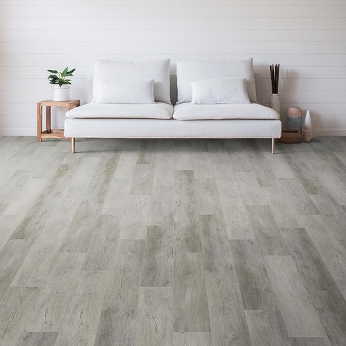 Living Room Gray Luxury Vinyl Plank -  Decorating Ideas in Powell, NY